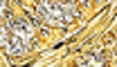 Suzy Levian 14k Gold Pave Cz Bamboo Shaped Stackable Eternity Band Ring In Yellow