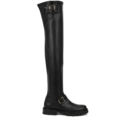 Jimmy Choo Woman Knee Boots Black Size 9 Textile Fibers In Black