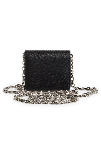 Maison Margiela Small Leather Chain Wallet Bag In Black