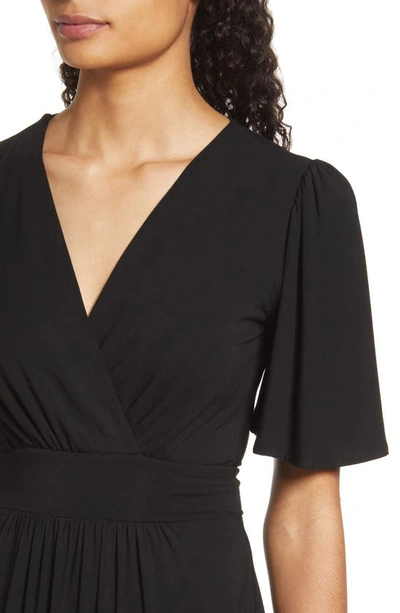 Fraiche By J Flutter Sleeve Jersey Maxi Dress In Black