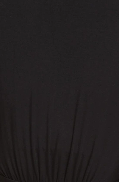 Shop Fraiche By J Flutter Sleeve Jersey Maxi Dress In Black