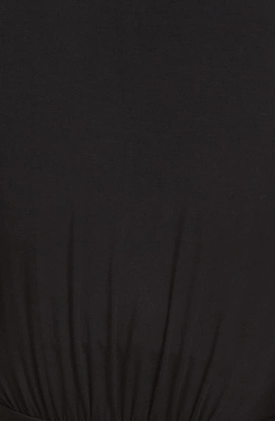 Fraiche By J Flutter Sleeve Jersey Maxi Dress In Black