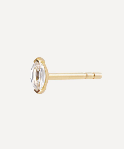 Shop Otiumberg Gold Plated Vermeil Silver White Topaz Marquise Stud Earring