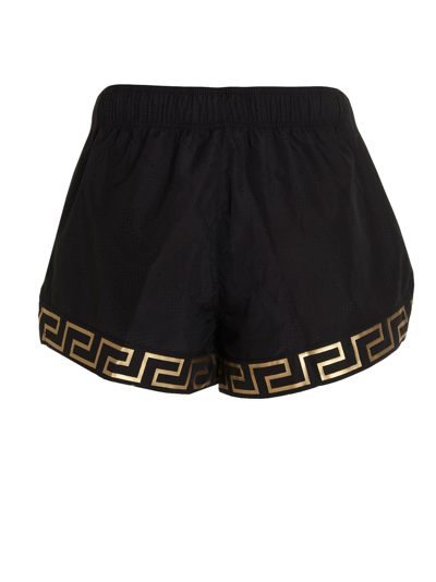 Shop Versace 'greca' Shorts In Black