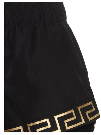 Shop Versace 'greca' Shorts In Black