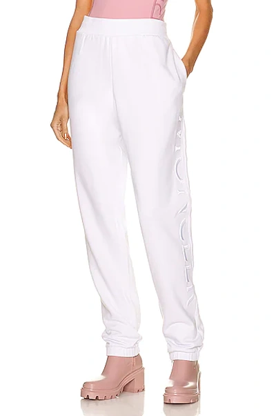 Shop Moncler Matt Black Jogger Pant In White