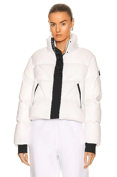 Shop Moncler Matt Black Claret Jacket In White