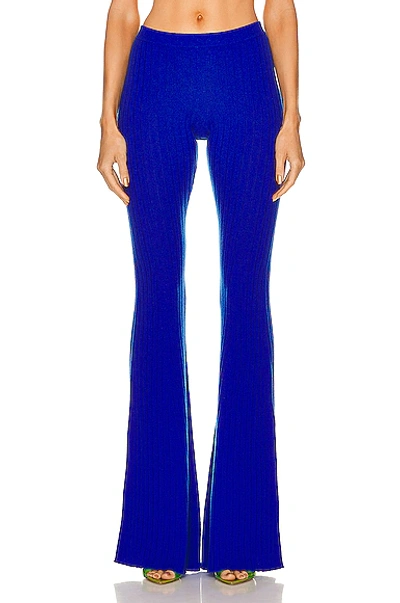 Shop Versace Wool Cashmere Flare Pant In Royal Blue