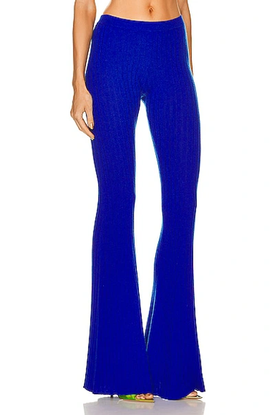 Shop Versace Wool Cashmere Flare Pant In Royal Blue