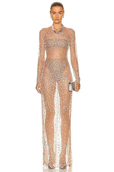 Shop Retroféte Vinci Gown In Silver & Nude