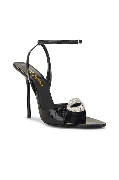 Shop Saint Laurent Nuit Evening Sandals In Nero