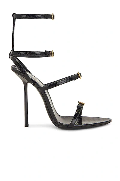 Shop Saint Laurent Nuit Sandals In Nero