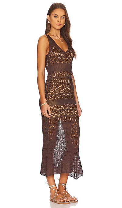 Sndys Shona Maxi Dress In Chocolate Brown