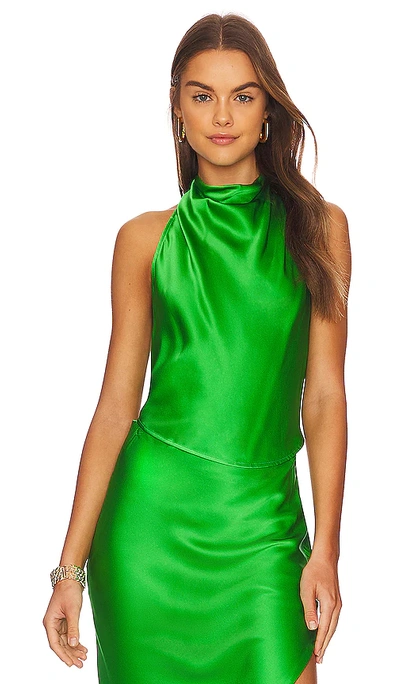 Shop The Sei Open Back Cowl Top In Green