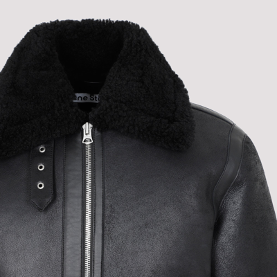 Shop Acne Studios Leather Jacket In Black