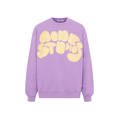 Shop Acne Studios Cotton Sweatshirt In Pink &amp; Purple