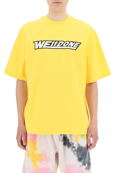 Shop We11 Done We11done Logo T-shirt In Yellow
