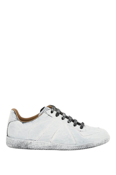 Shop Maison Margiela White Paint Replica Sneakers