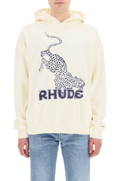 Shop Rhude Leopard Hoodie In Multicolor