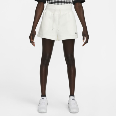 Shop Nike Women's  Sportswear Phoenix Fleece High-waisted Loose Shorts In White