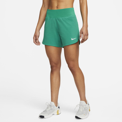 Shop Nike Women's Eclipse Running Shorts In Green