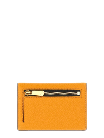 Shop Ferragamo Card Holder Hooks In Orange