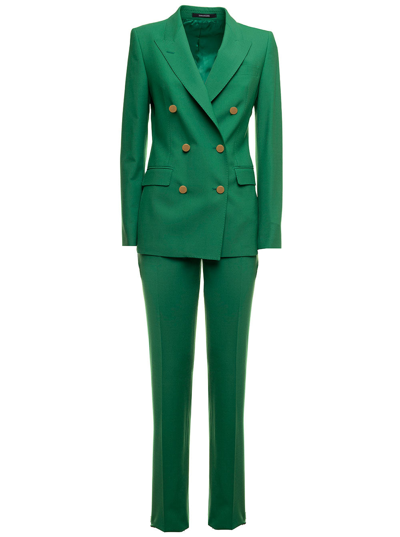 Shop Tagliatore Green Wool Tailored Suit  Woman