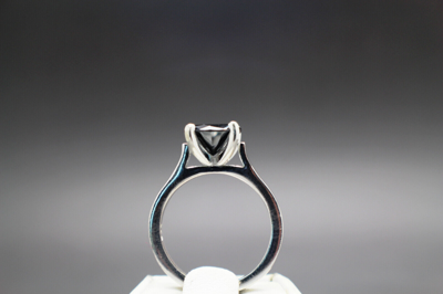 Pre-owned Black Diamond 3.14cts 8.59mm Real  Treatedengagement Size 7 Ring $1770 Value.. In Fancy Black