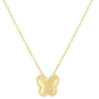 Pre-owned Phillip Gavriel 14k Yellow Gold 18" Piccolini Pendant .01ct Dia. Chain Necklace