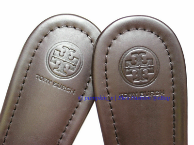 Pre-owned Tory Burch Miller Croc Logo Leather Sandals Brown 6.5 7 7.5 8 8.5 Authentic In Ivory