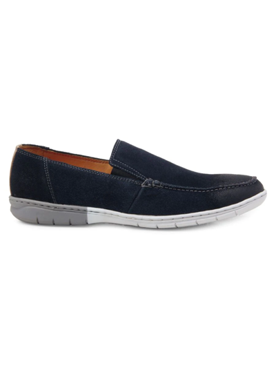 Shop Sandro Moscoloni Men's Manson Suede Venetian Loafers In Navy