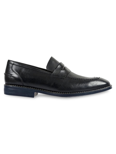 Shop Sandro Moscoloni Men's Maestro Embossed Leather Penny Loafers In Black