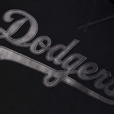 Pre-owned Polo Ralph Lauren Los Angeles La Dodgers Mlb Black Ed Leather Hoodie Sweater