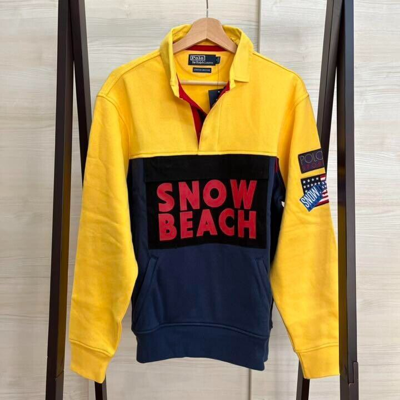 Pre-owned Snow Beach Rugby Shirts Pullover Hoodie Sweatshirt Size M In  Yellow