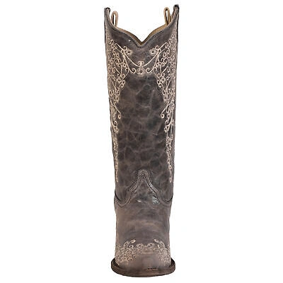 Pre-owned Corral Boots Corral Ladies Embroidery Brown Cowhide Leather Cowgirl Boots