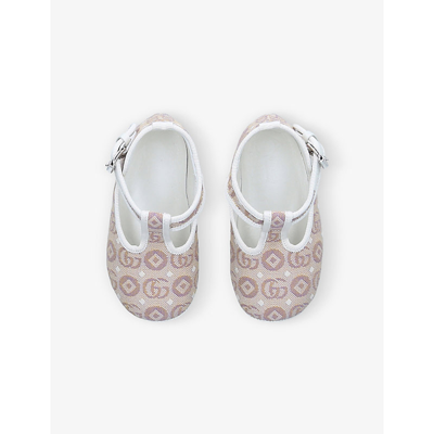 Shop Gucci Beige Teo Woven Shoes 6 Months - 1 Year