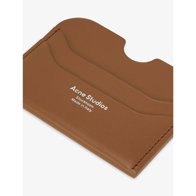 Shop Acne Studios Camel Brown Elma Large Leather Card Holder