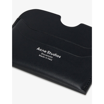 Shop Acne Studios Black Elma Large Leather Card Holder