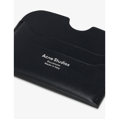Acne Studios Large Elmas Leather Card Holder In Black