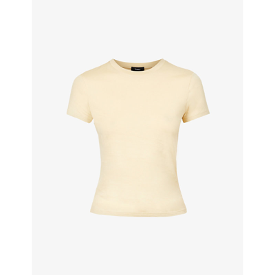 Shop Theory Tiny Tee Slim-fit Cotton T-shirt In Butter Yellow
