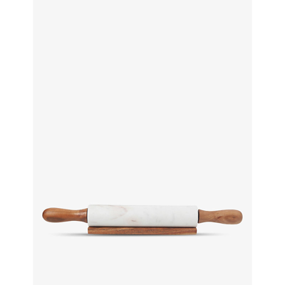 Shop Be Home Marble And Acacia Wood Rolling Pin And Rest Set