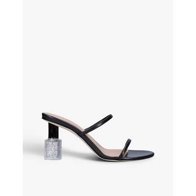Shop Loewe Nail Polish Block Heeled Sandals In Black/comb
