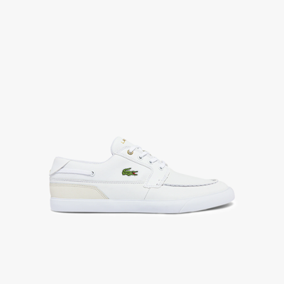 Lacoste Men's Bayliss Deck Leather And Synthetic Boat Shoes - 7 In White |  ModeSens