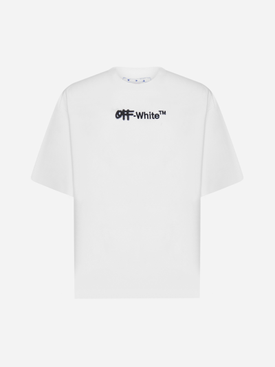 Shop Off-white Spray Helv Cotton T-shirt