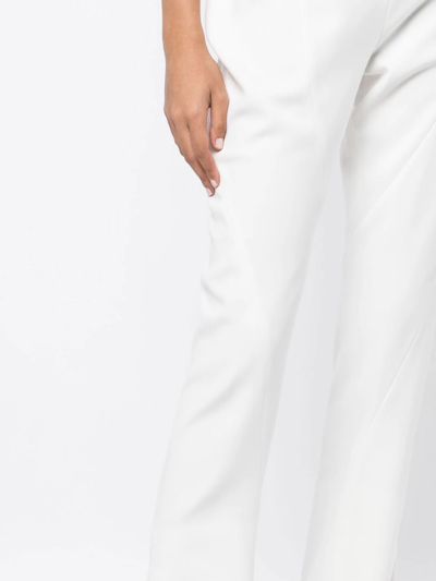 Shop Monot Split-cuff Flared Trousers In Weiss