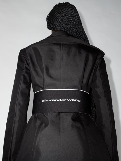 Shop Alexander Wang Logo-print Elasticated-waist Blazer In Black