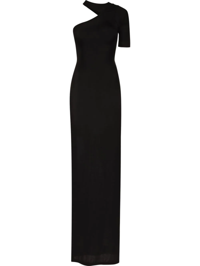 Shop Rta Sria One-shoulder Maxi Dress In Black