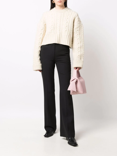 Shop Ami Alexandre Mattiussi Cable-knit Virgin Wool Jumper In Neutrals