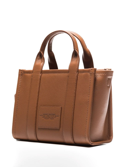 Shop Marc Jacobs The Leather Small Tote Bag In Brown