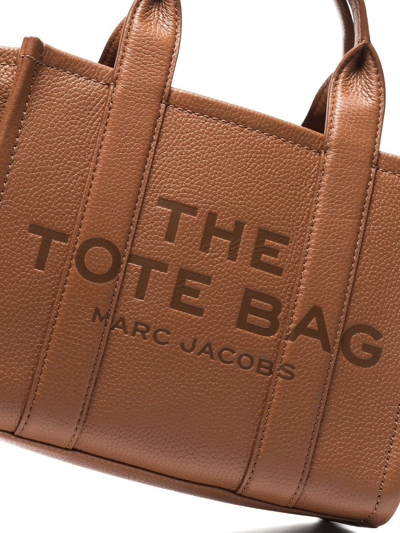 Shop Marc Jacobs The Leather Small Tote Bag In Brown